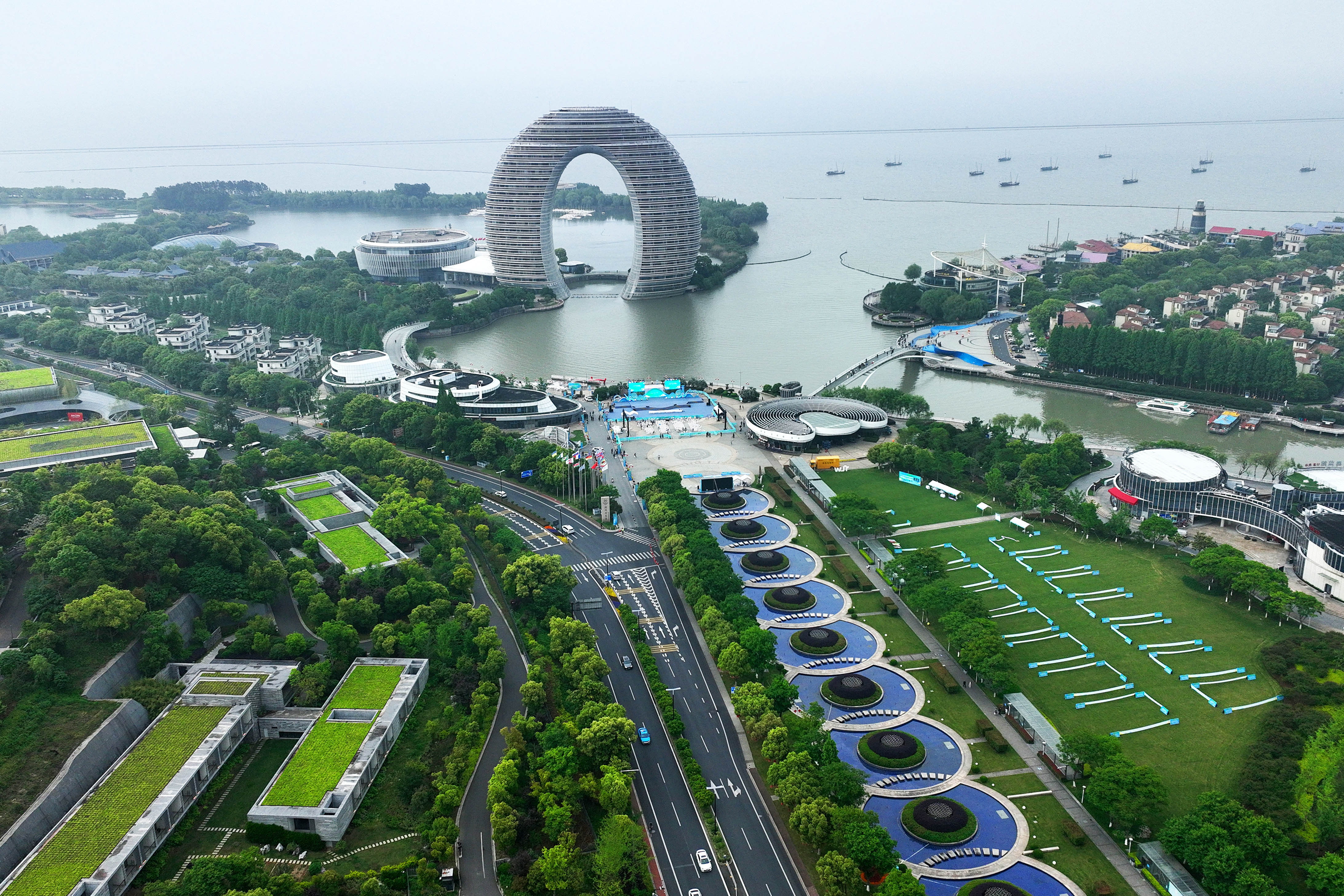 俯瞰湖州南太湖新区.